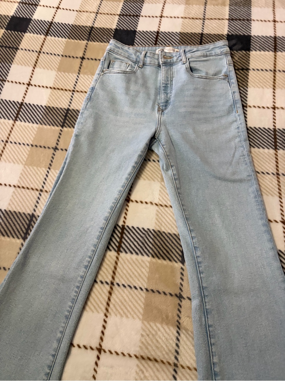 Zara Light Blue Wide-Leg Jeans